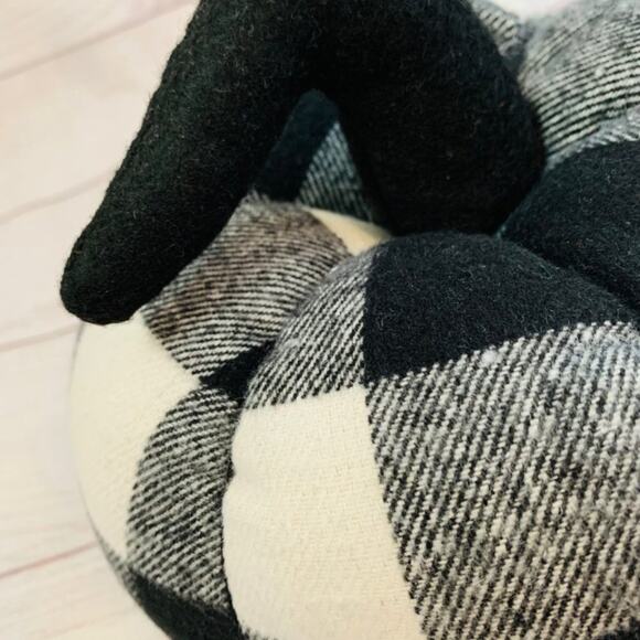 Autumn Blessings Buffalo Plaid Plush Pumpkin Halloween Thanksgiving Fall 7 1/2"H - Picture 3 of 9